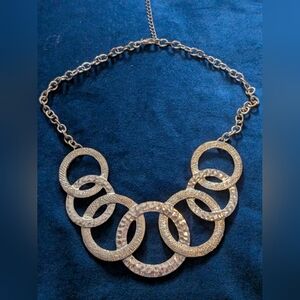 Silver Tone Circle Link Necklace